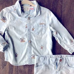Disney for Zara Vintage Style Jean Shirt